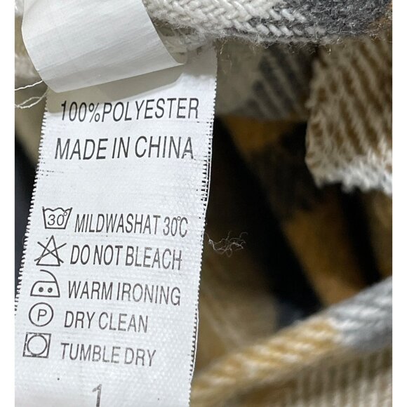 Shein Plaid Shacket Jacket Brown Black Button Size L Large - Picture 7 of 7